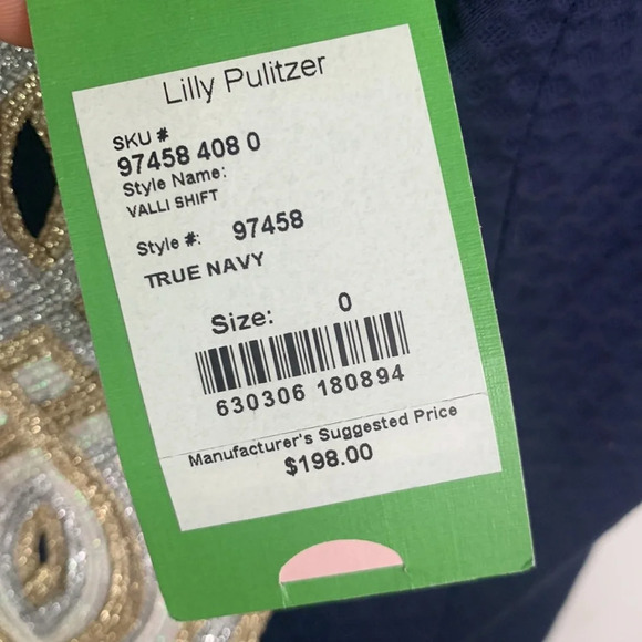 Lilly Pulitzer Valli Shift True Navy Dress New with Tag W-587 Sz 0 - Picture 11 of 15
